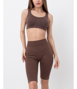Бесшовный женский комплект Tank Top + Tracks 01 (DEEP TAUPE)